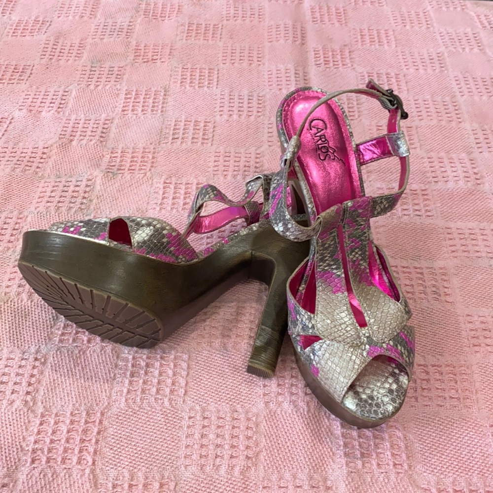 New, never worn. Multi color Carlos Santana wedges